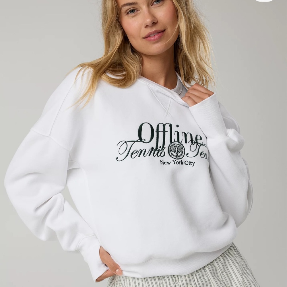 OFFLINE By Aerie Cloud Fleece Classic Crewneck Sweatshirt Size XXS